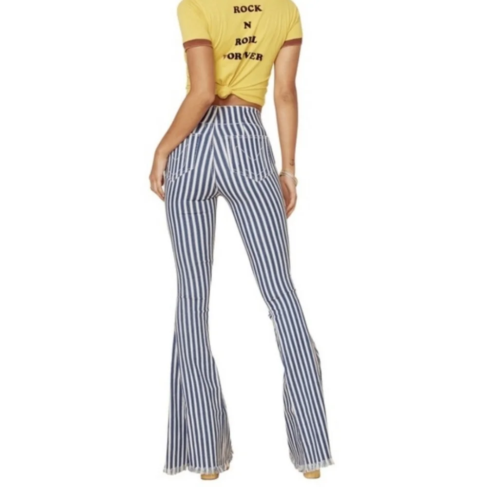Show Me Your MuMu Stripe Bell-bottoms - Picture 5 of 7